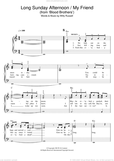 Long Sunday Afternoon/My Friend (from Blood Brothers)