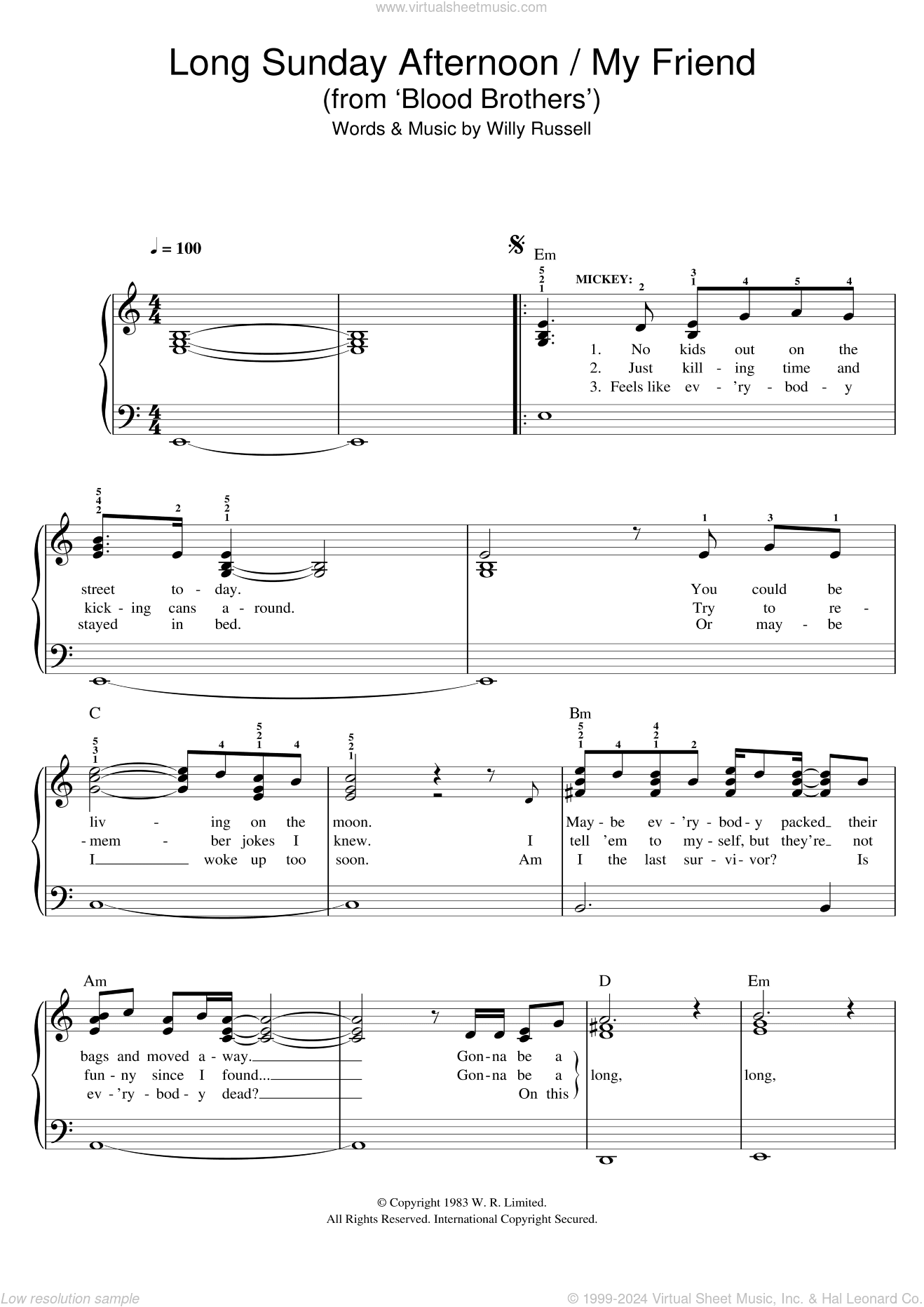 Long Sunday Afternoon/My Friend (from Blood Brothers)