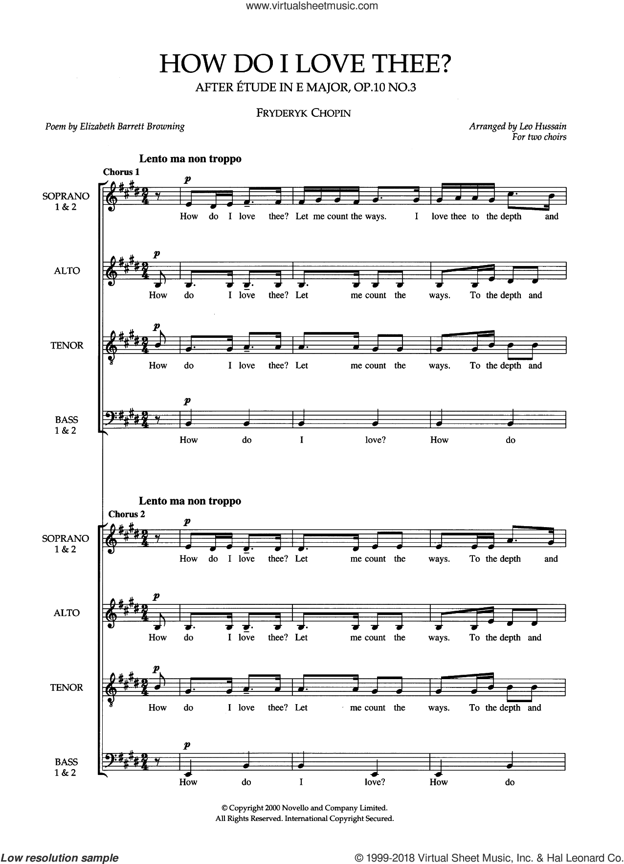 How Do I Love Thee? (arr. Leo Hussain)
