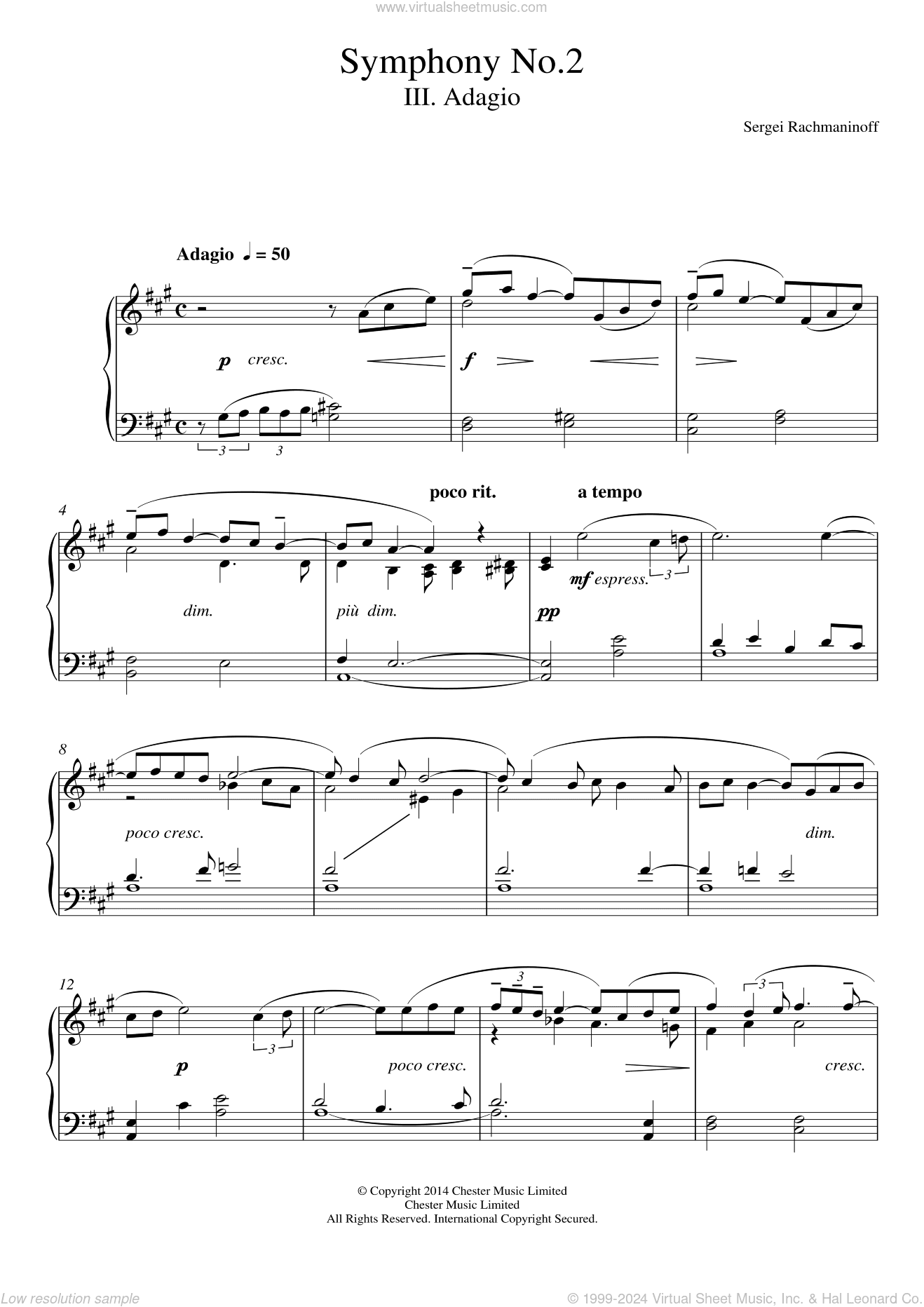 Symphony No.2 - 3rd Movement, (easy)