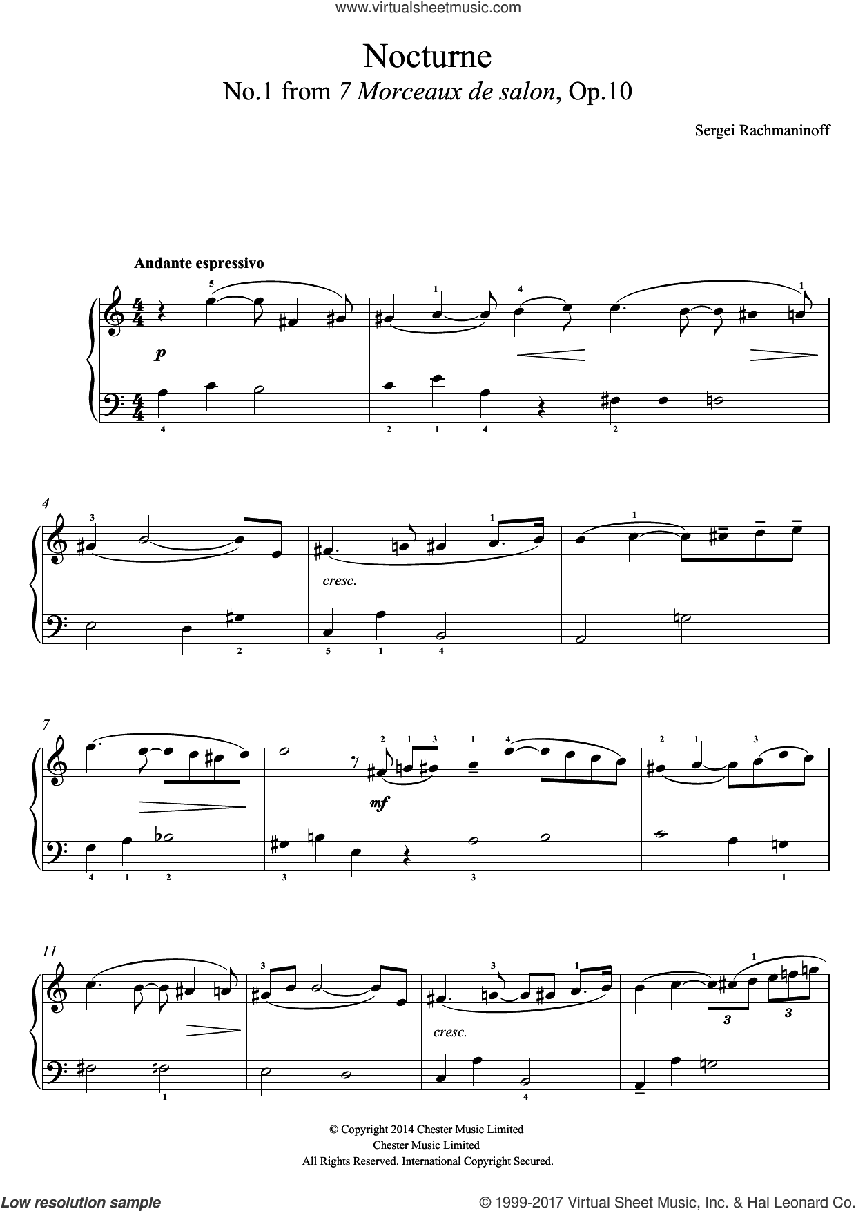 Nocturne (No.1 from 7 Morceaux de salon, Op.10)