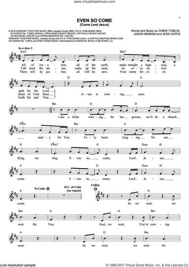 Even So Come (Come Lord Jesus) (feat. Kristian Stanfill)