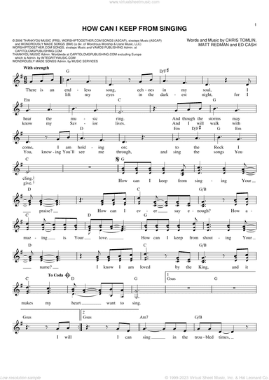 How Can I Keep From Singing