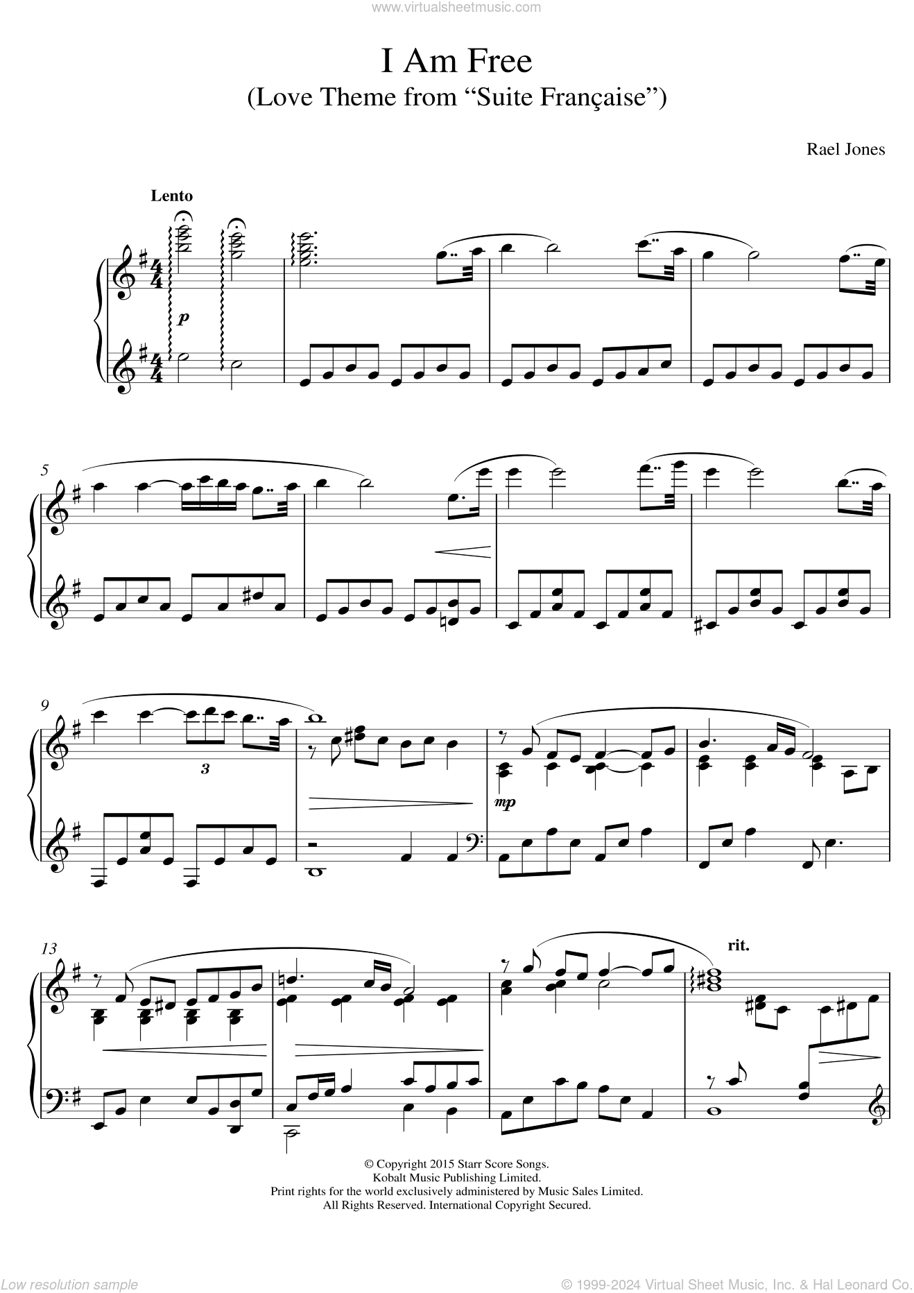 I Am Free (Love Theme from Suite Francaise)