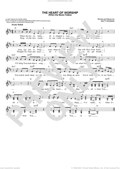 The Heart Of Worship (When The Music Fades)