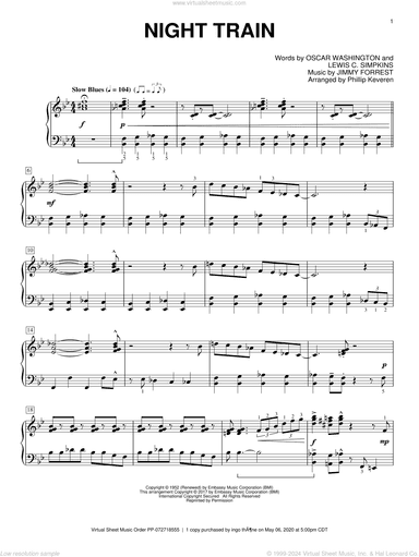 Night Train (arr. Phillip Keveren), (intermediate)