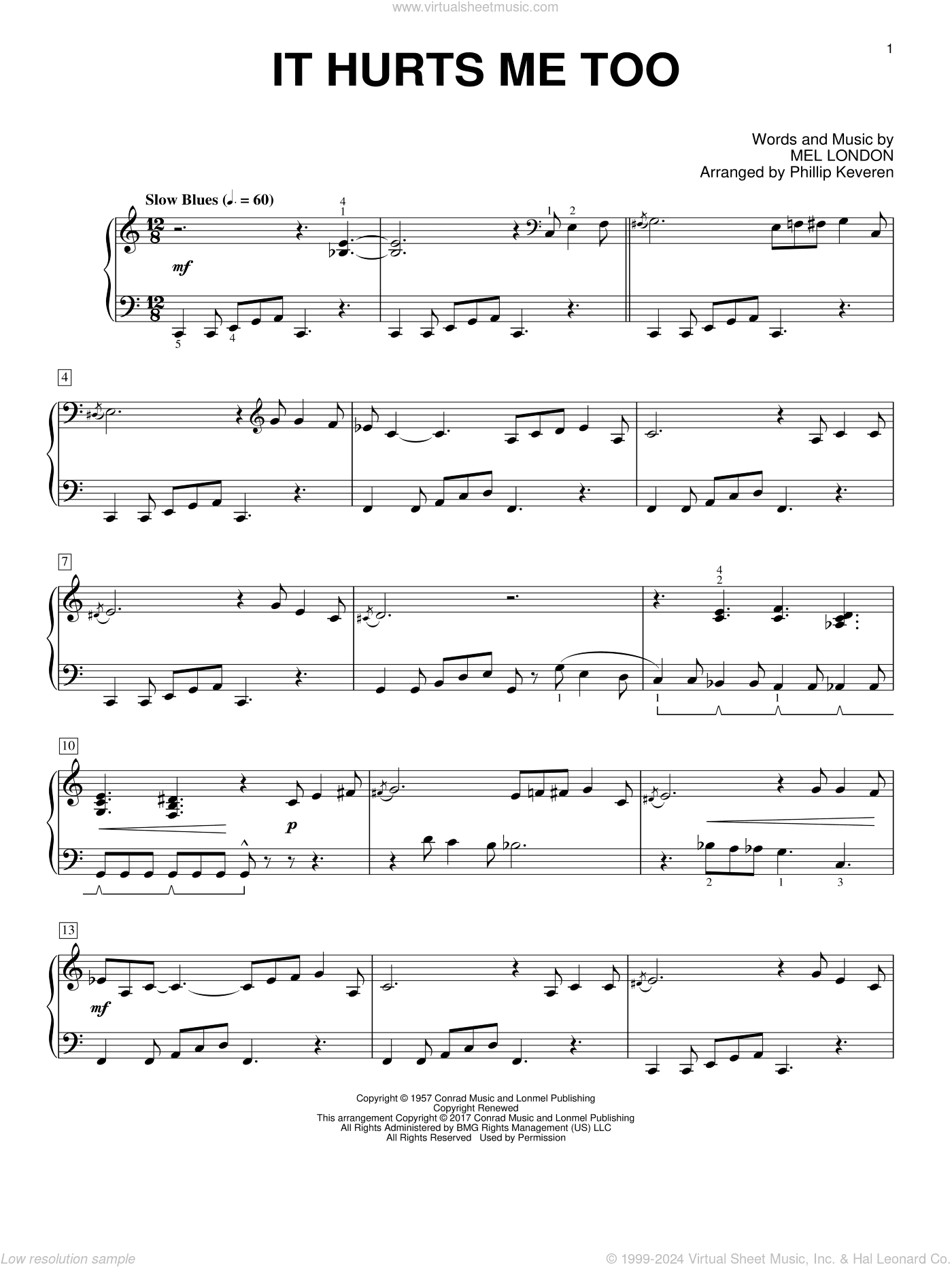 It Hurts Me Too (arr. Phillip Keveren)