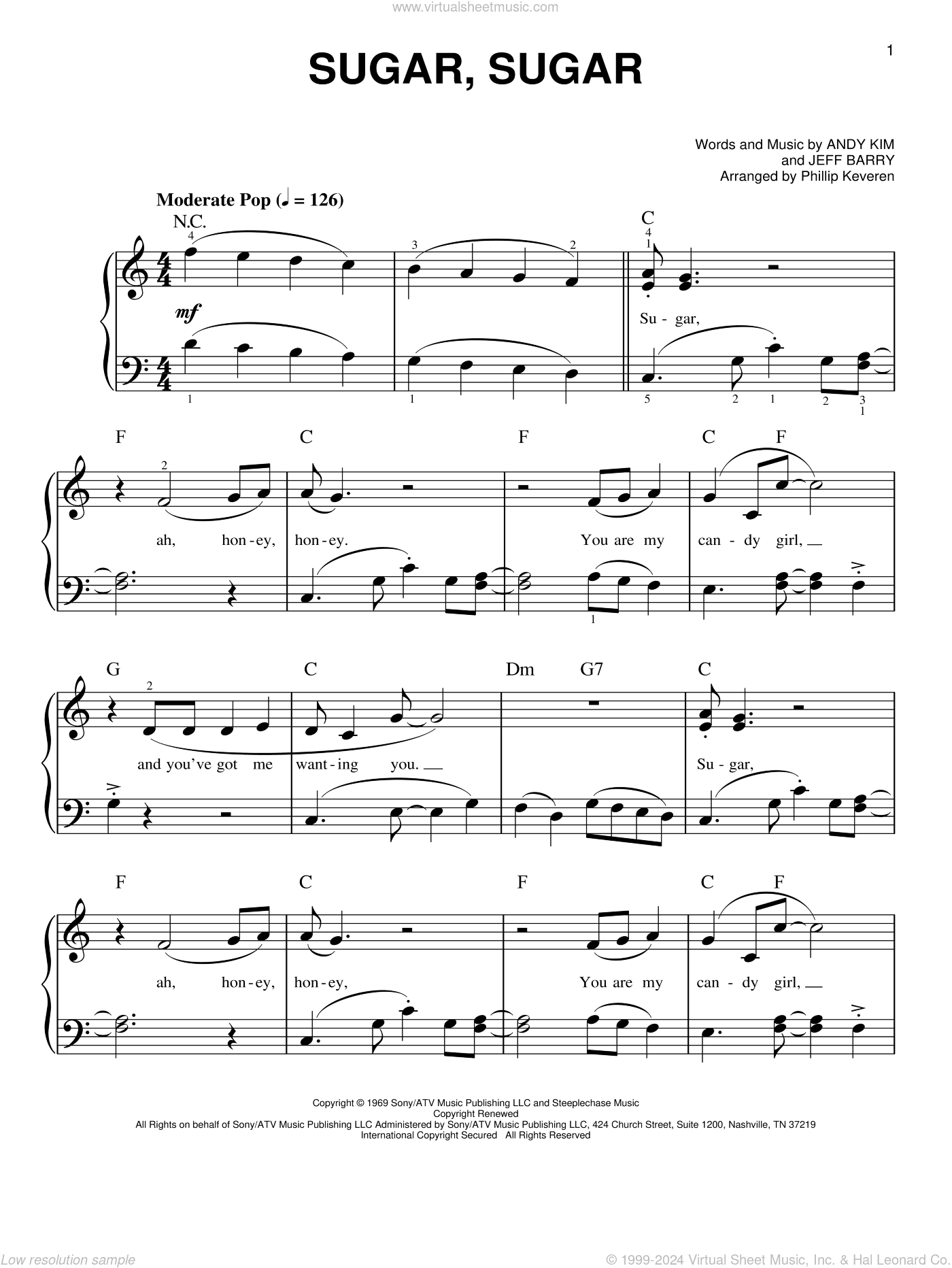 Sugar, Sugar (arr. Phillip Keveren)