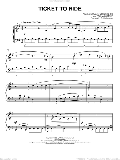 Ticket To Ride [Classical version] (arr. Phillip Keveren)