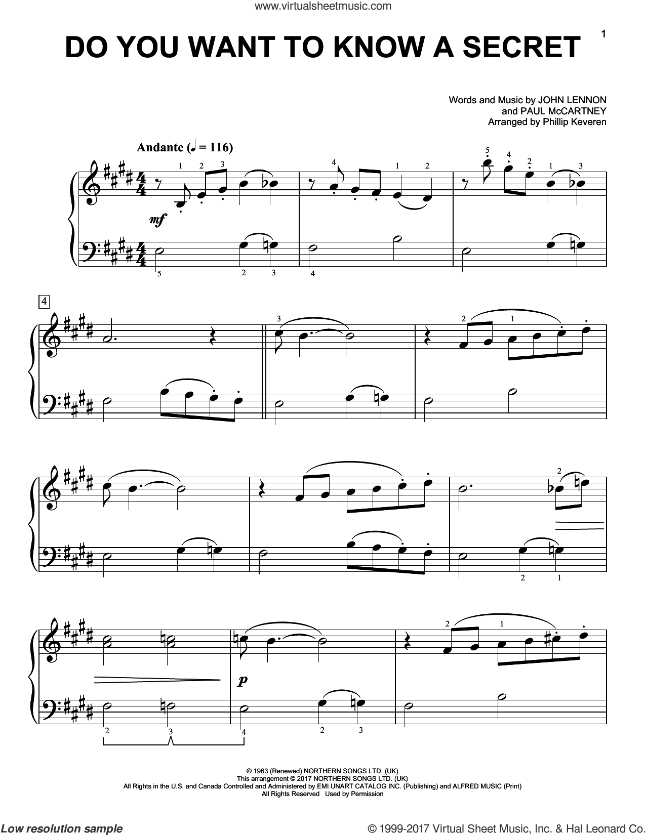 Do You Want To Know A Secret? [Classical version] (arr. Phillip Keveren)