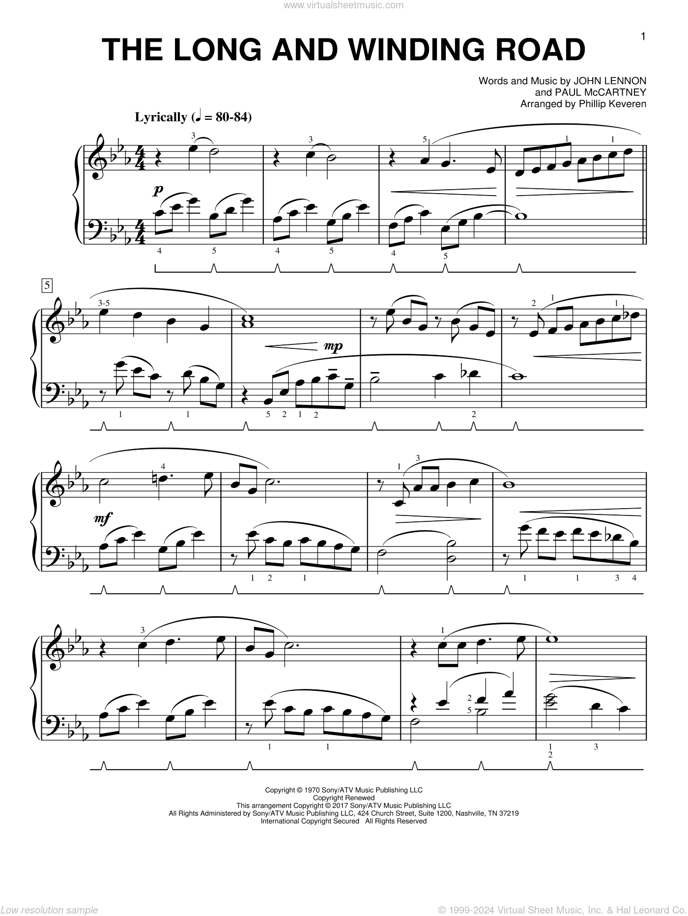 The Long And Winding Road [Classical version] (arr. Phillip Keveren)