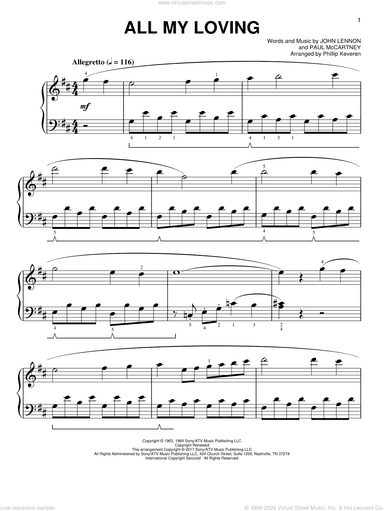 All My Loving [Classical version] (arr. Phillip Keveren)