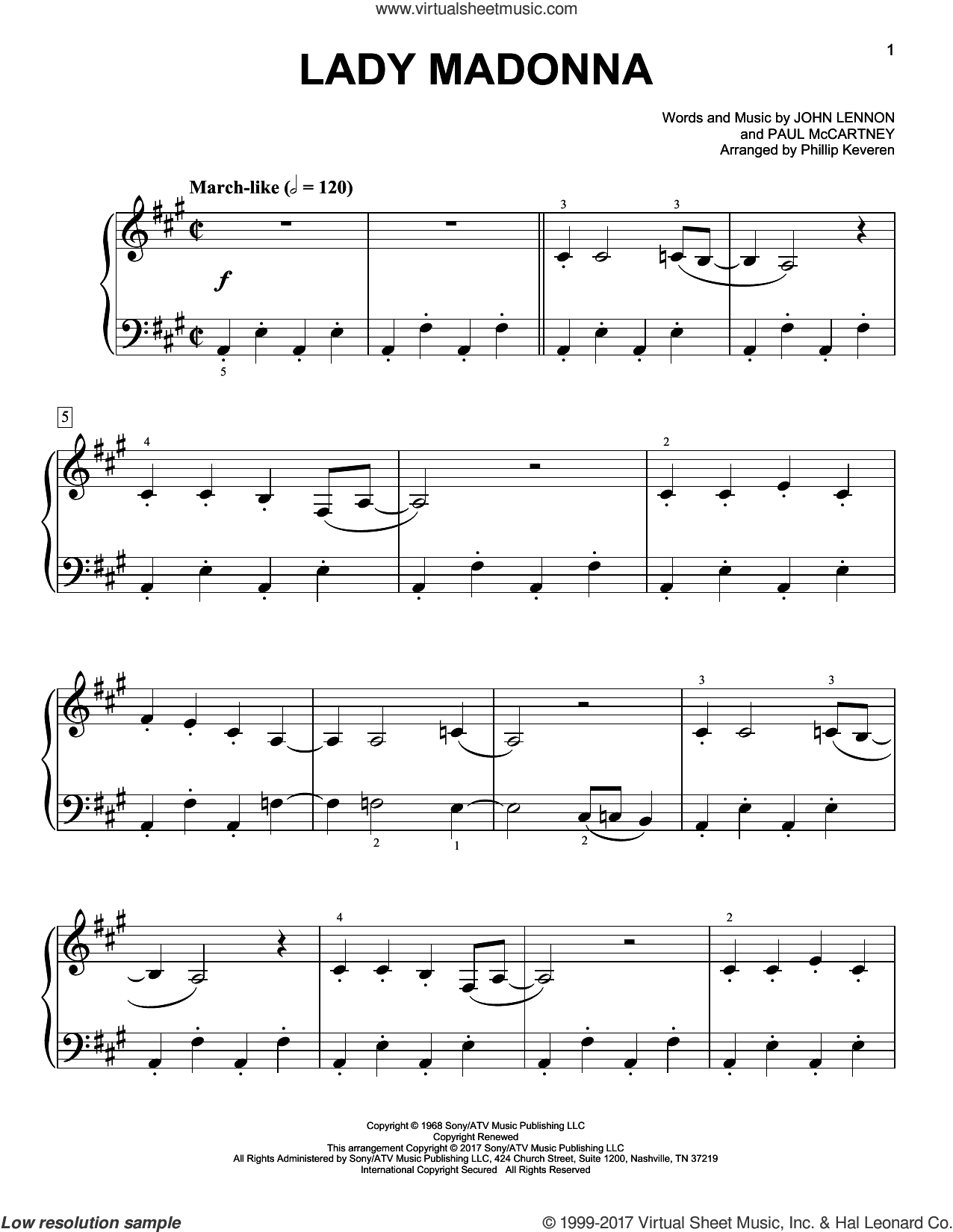 Lady Madonna [Classical version] (arr. Phillip Keveren)