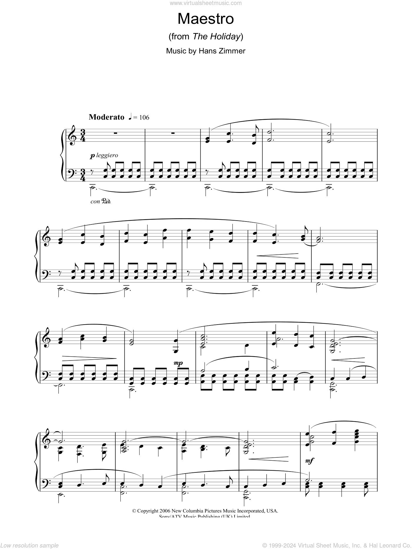 Maestro (from The Holiday), (intermediate)