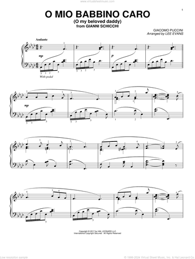 O Mio Babbino Caro (arr. Lee Evans)