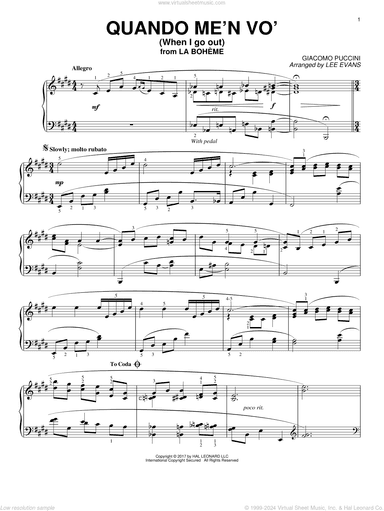 Quando Men Vo (arr. Lee Evans)