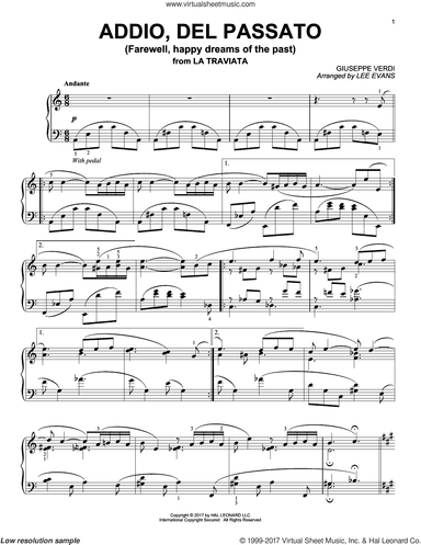 Addio, Del Passatto (arr. Lee Evans)