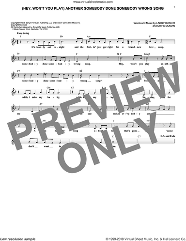 (Hey, Won't You Play) Another Somebody Done Somebody Wrong Song