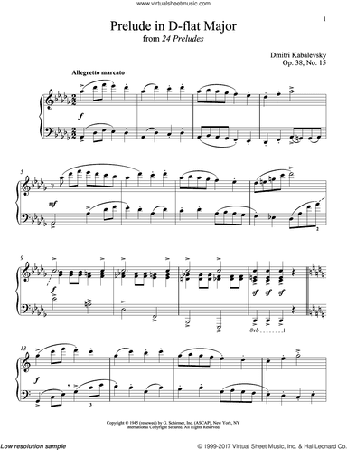 Prelude In D-Flat Major, Op. 38, No. 15