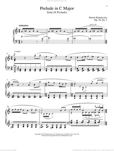 Prelude In C Major, Op. 38, No. 1