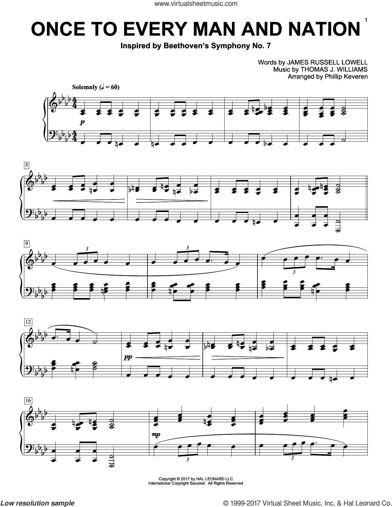 Once To Every Man And Nation (arr. Phillip Keveren)