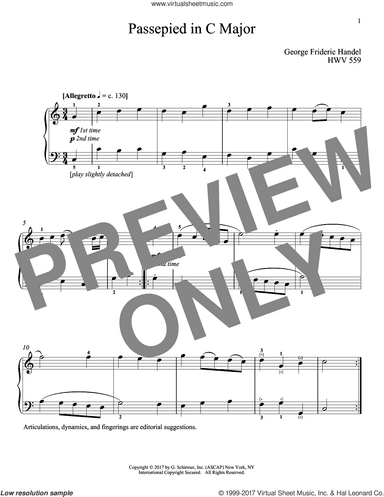 Passepied In C Major, HWV 559