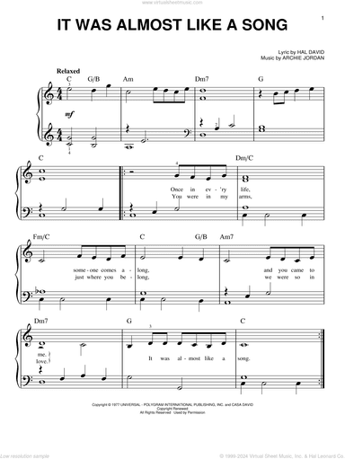 It Was Almost Like A Song