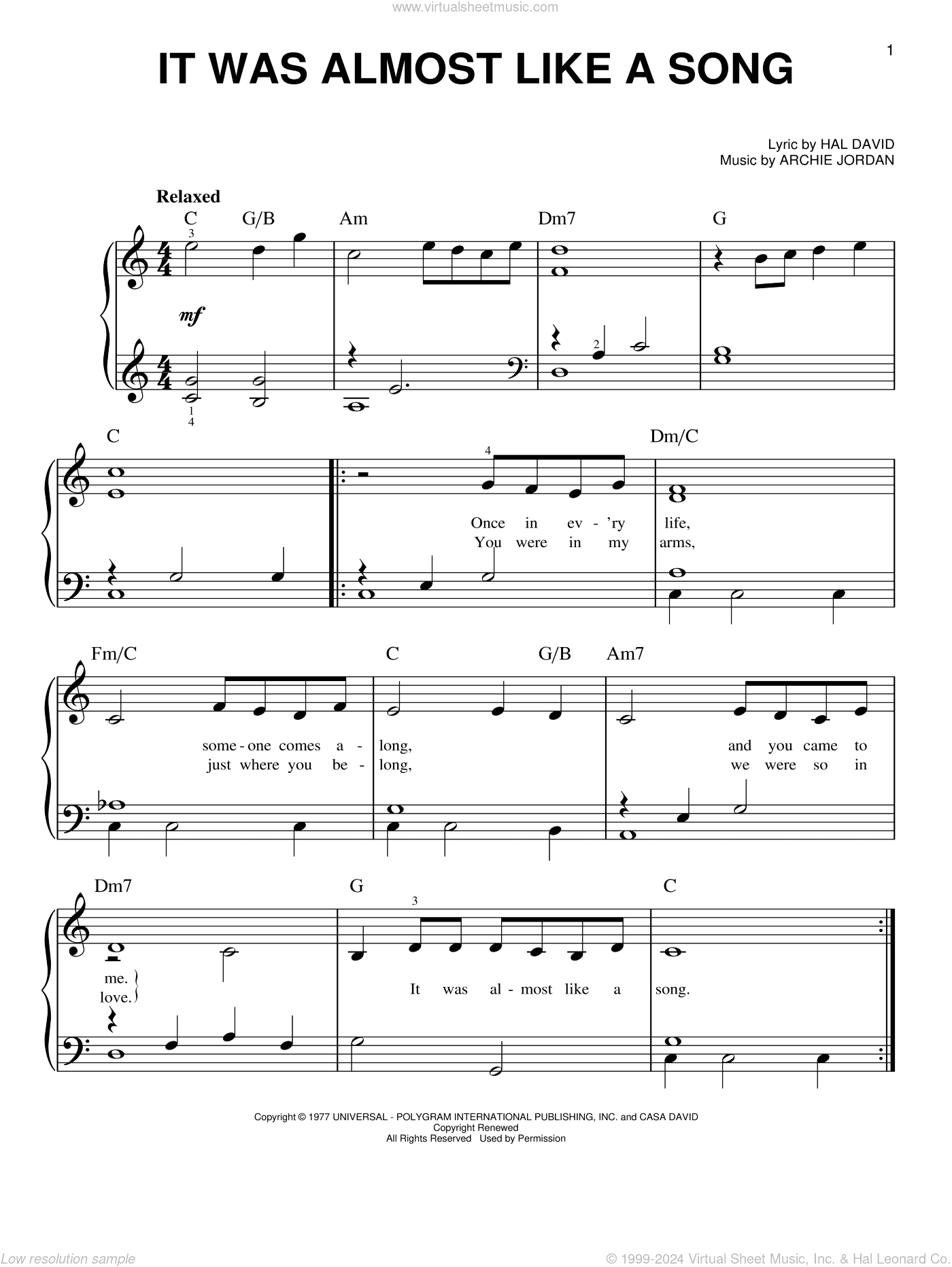 It Was Almost Like A Song