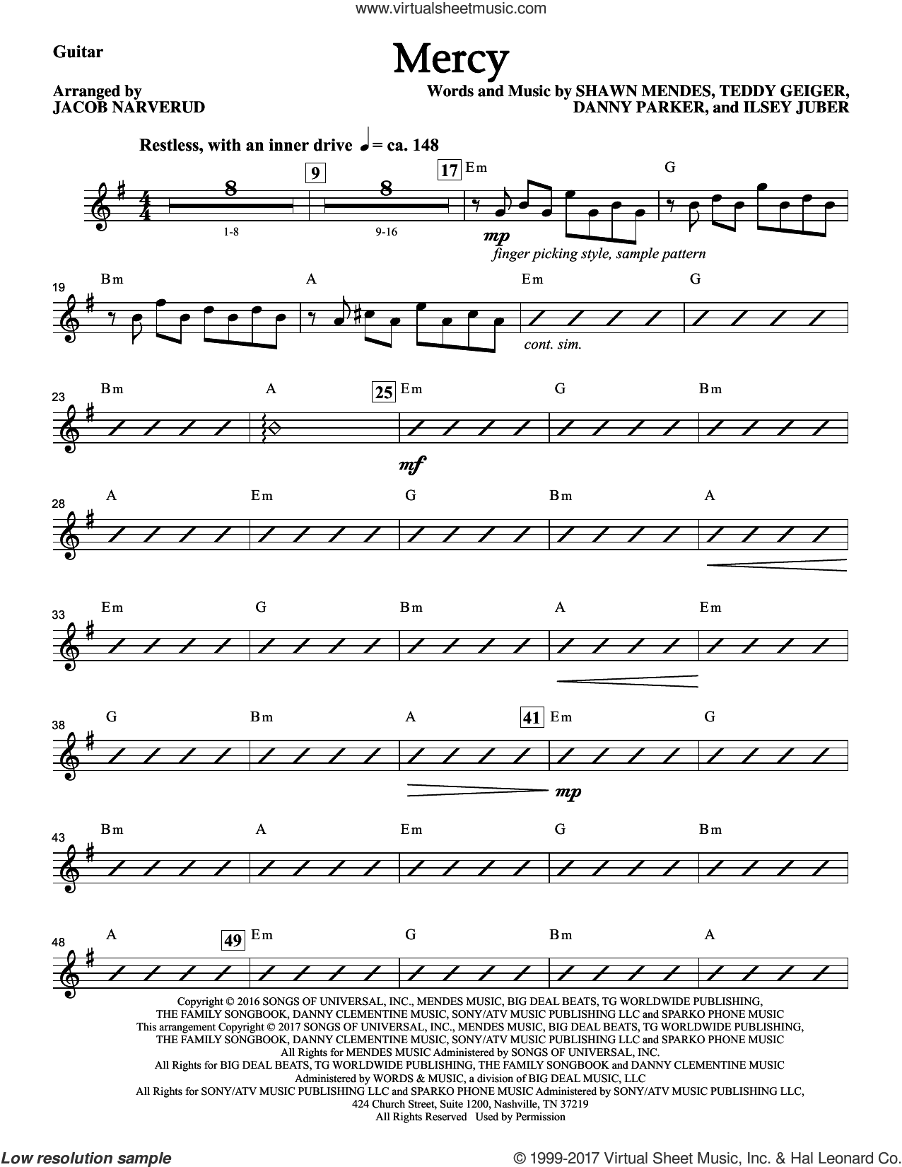 Mercy (arr. Jacob Narverud) (complete set of parts)