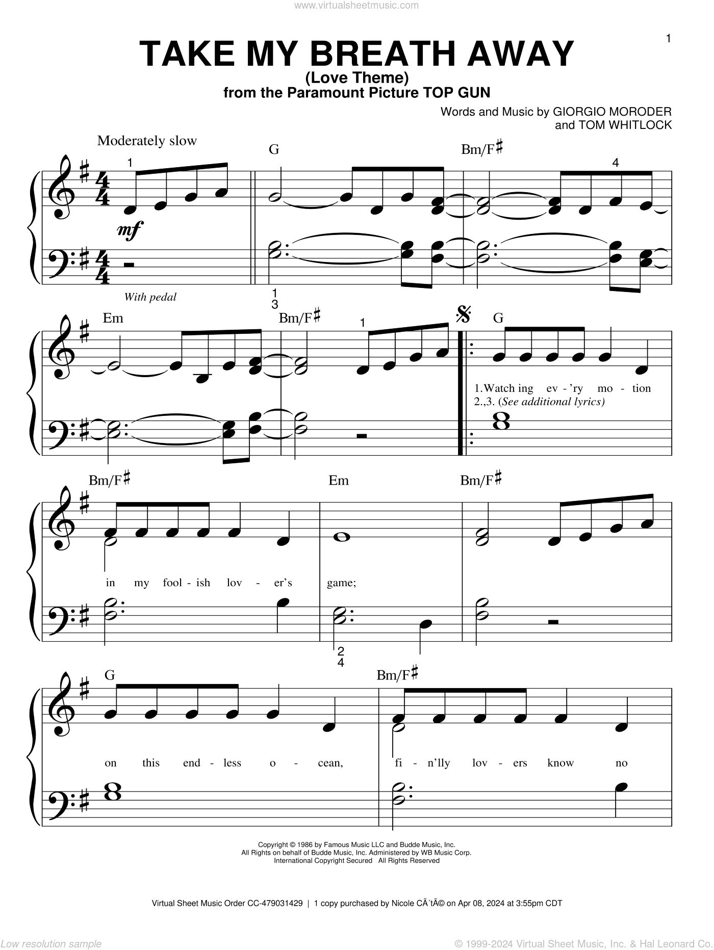 Take My Breath Away (Love Theme)