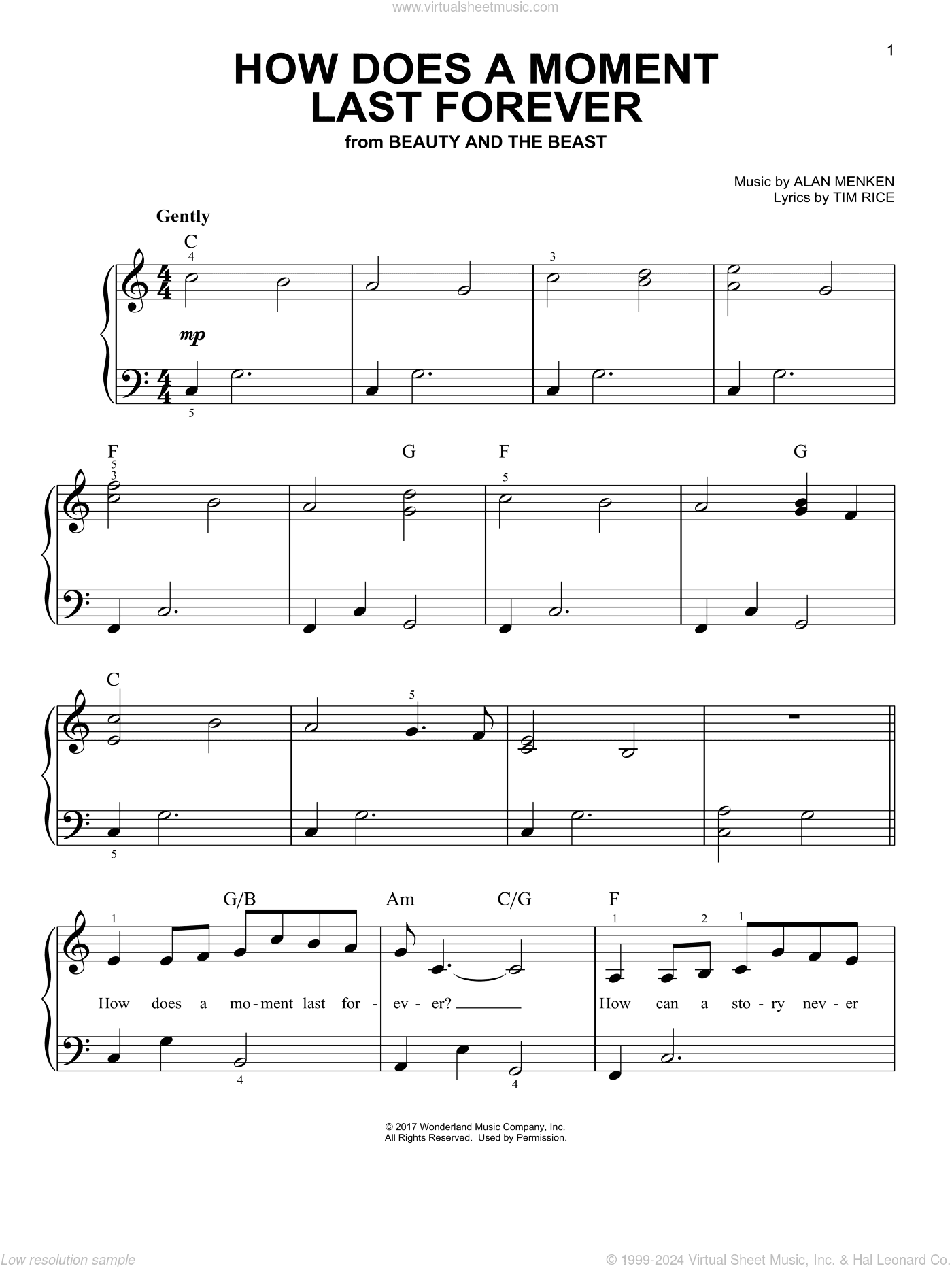 How Does A Moment Last Forever (from Beauty And The Beast)