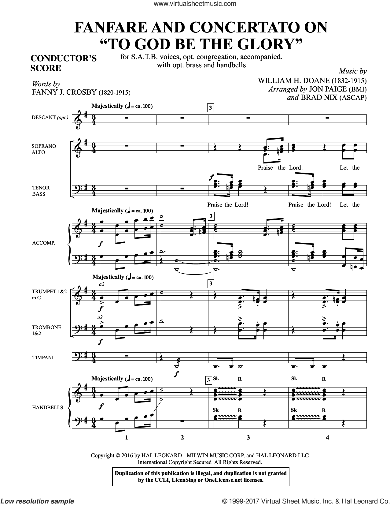 Fanfare and Concertato on "To God Be the Glory"
