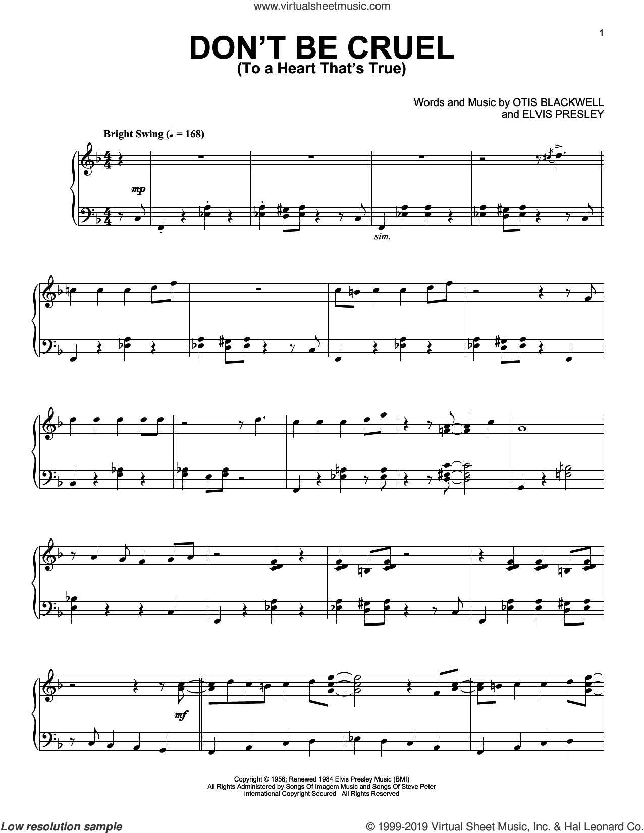 Don't Be Cruel (To A Heart That's True) [Jazz version]