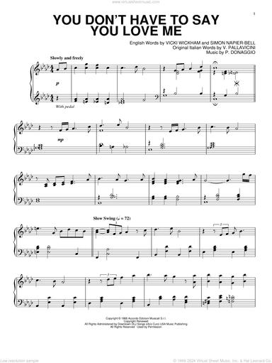 You Don't Have To Say You Love Me [Jazz version]