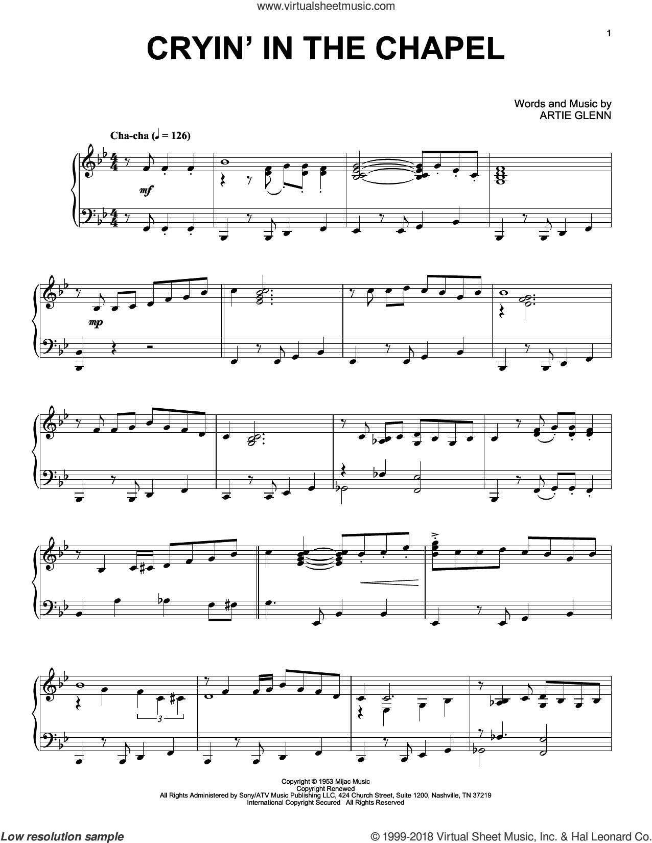 Cryin' In The Chapel [Jazz version]