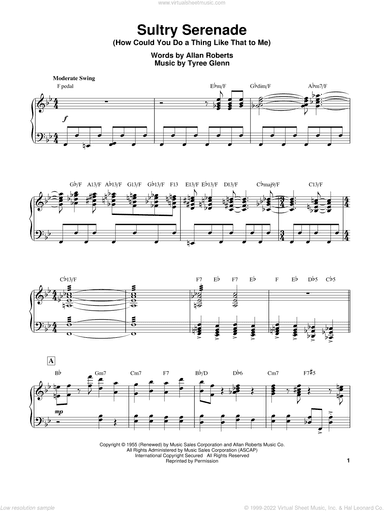 Sultry Serenade (How Could You Do A Thing Like That To Me)