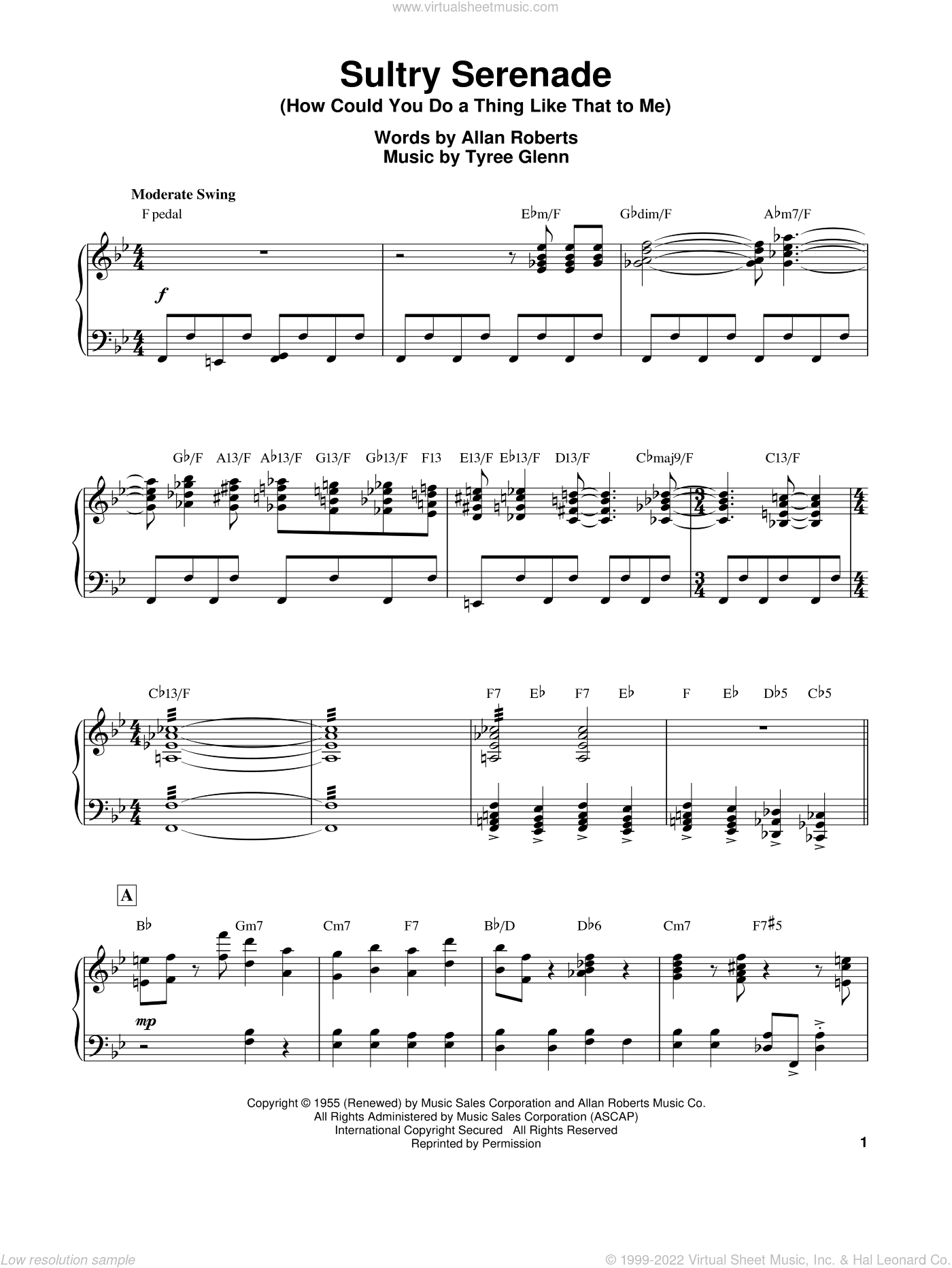 Sultry Serenade (How Could You Do A Thing Like That To Me)