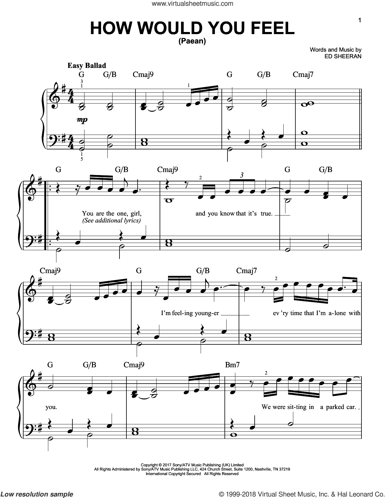 How Would You Feel (Paean), (easy)