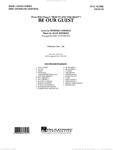 Be Our Guest (from Beauty And The Beast) (arr. Eric Osterling)