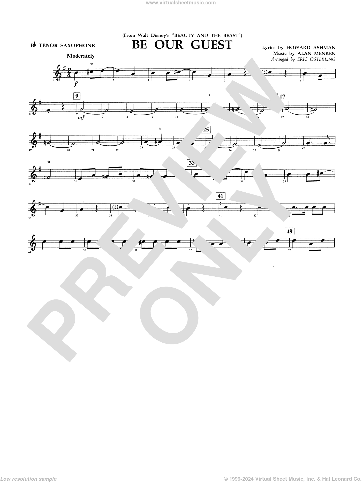 Be Our Guest (from Beauty And The Beast) (arr. Eric Osterling)