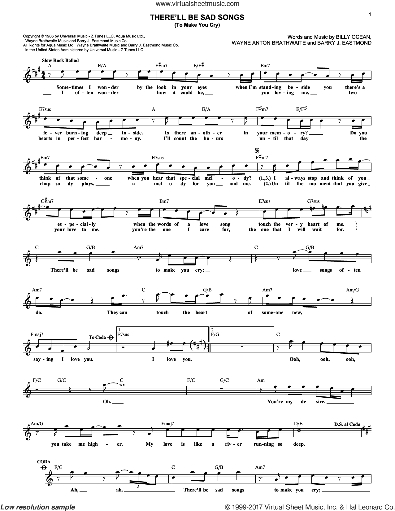 There'll Be Sad Songs (To Make You Cry)