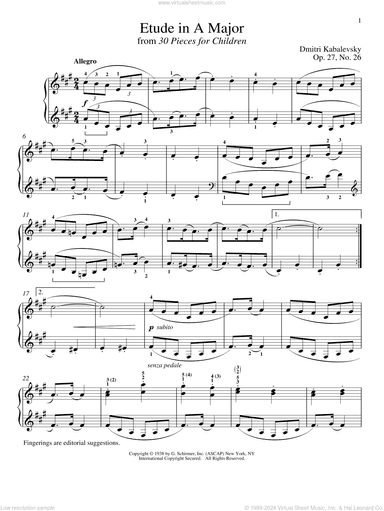 Etude In A Major, OP. 27, No. 26