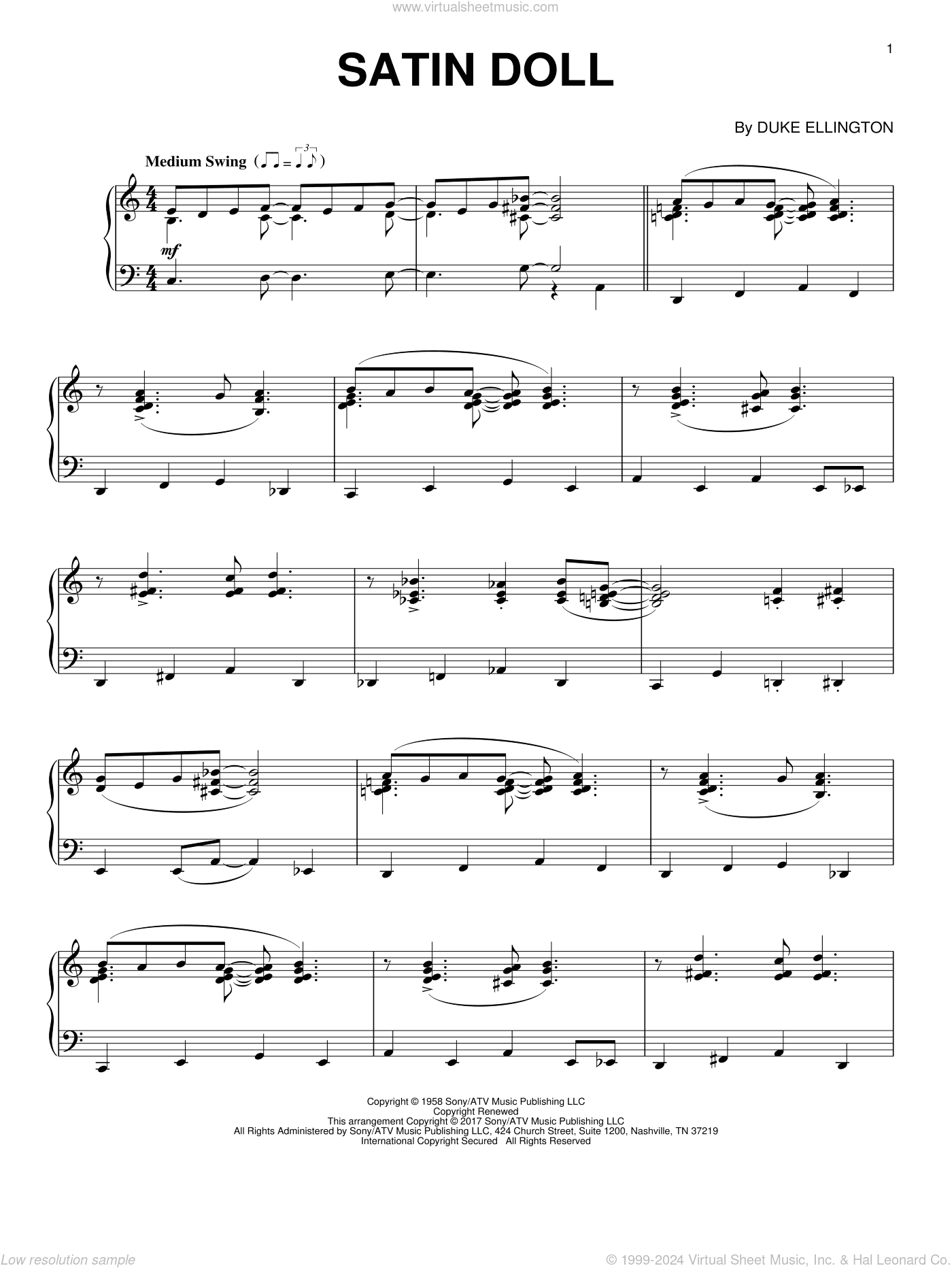 Satin Doll, (intermediate)