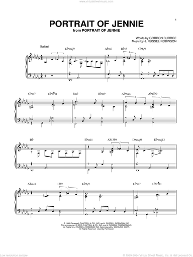 Portrait of Jennie [Jazz version] (arr. Brent Edstrom)