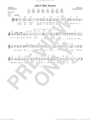 Ain't She Sweet (from The Daily Ukulele) (arr. Liz and Jim Beloff)