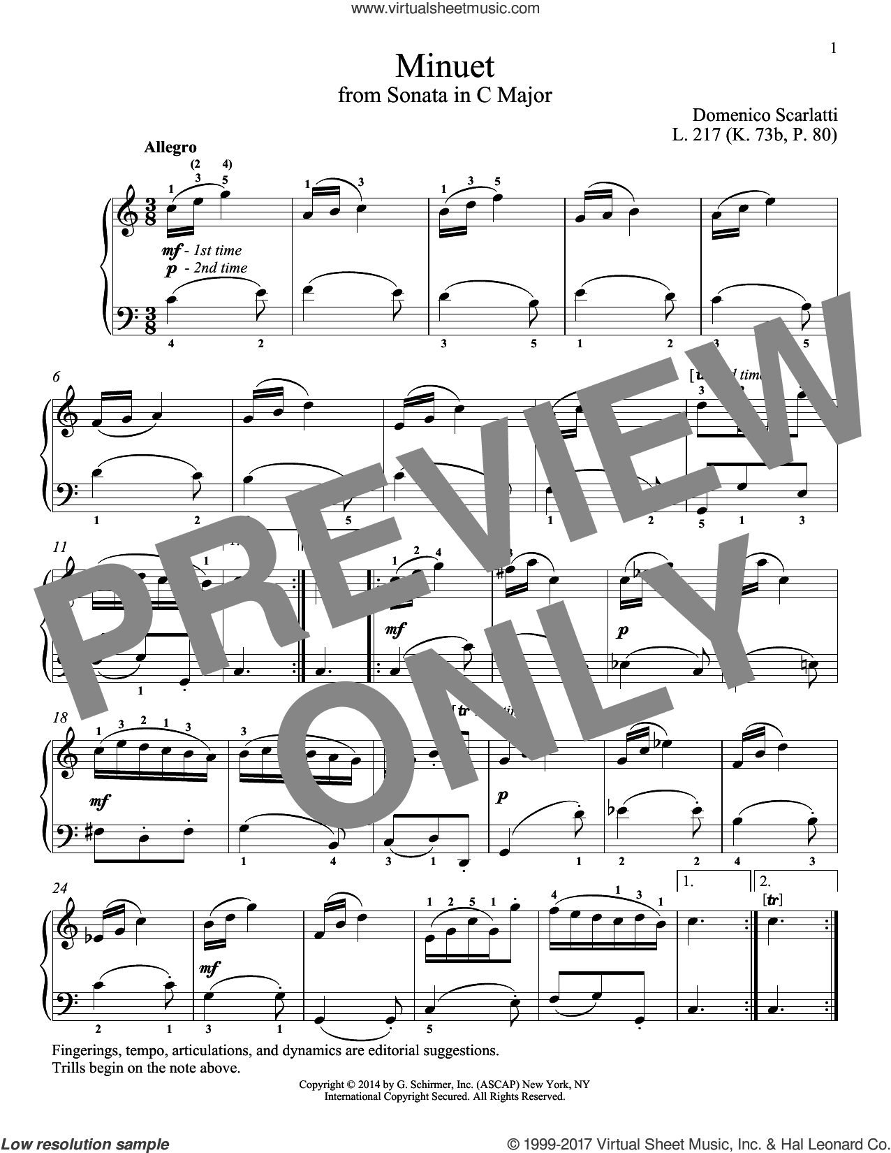 Minuet In A Minor, L. 217