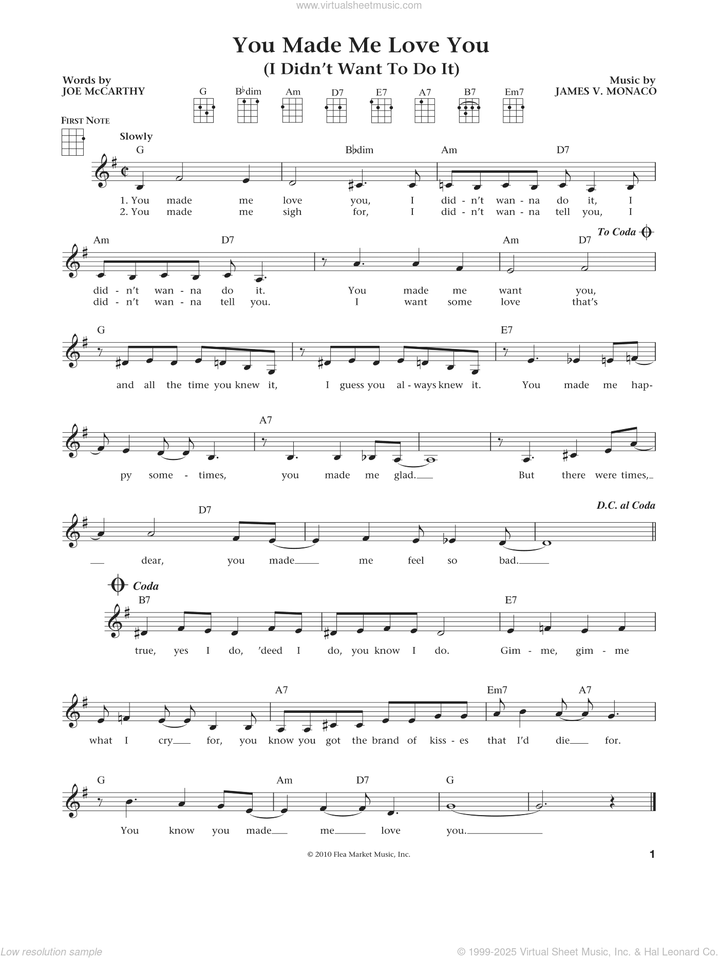 You Made Me Love You (I Didn't Want To Do It) (from The Daily Ukulele) (arr. Liz and Jim Beloff)