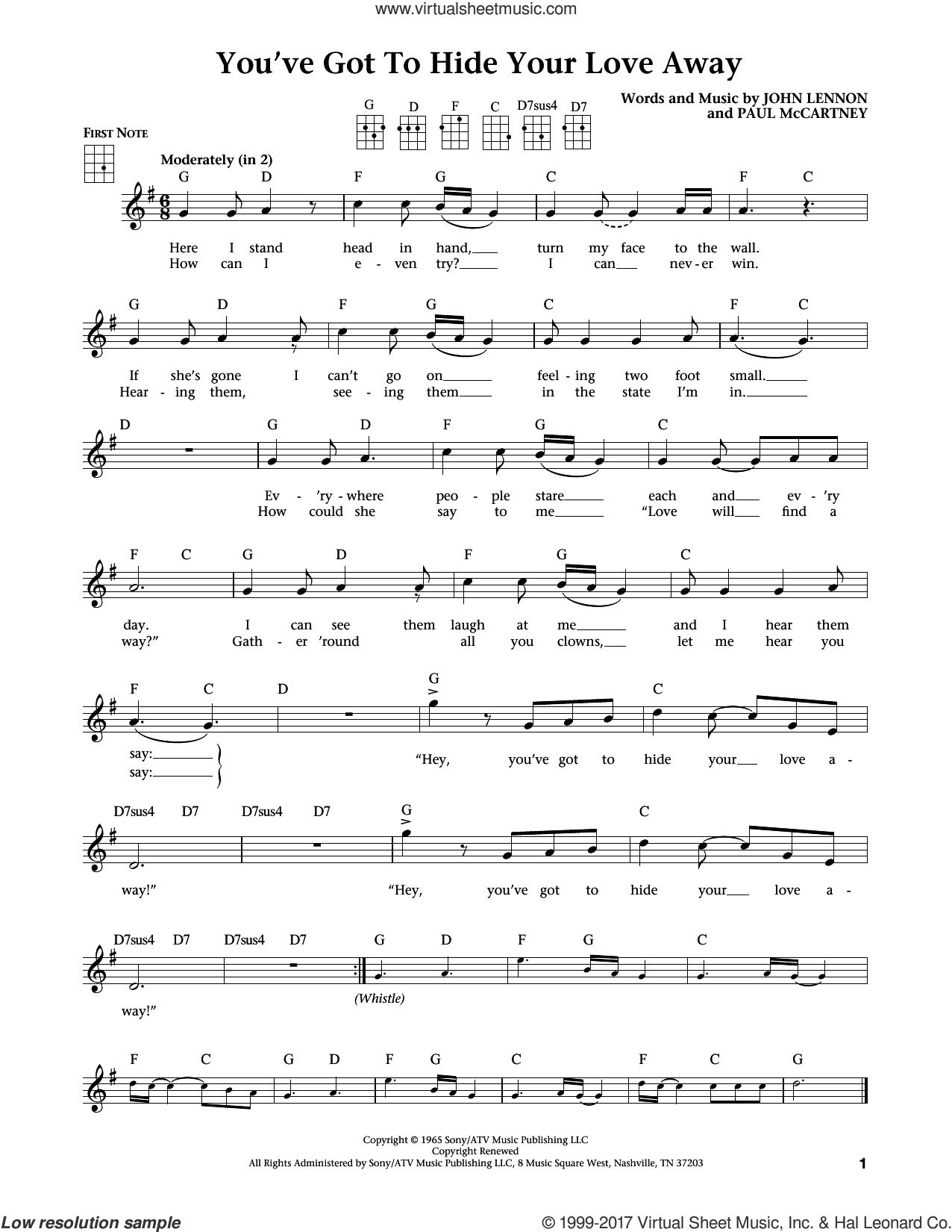 You've Got To Hide Your Love Away (from The Daily Ukulele) (arr. Liz and Jim Beloff)