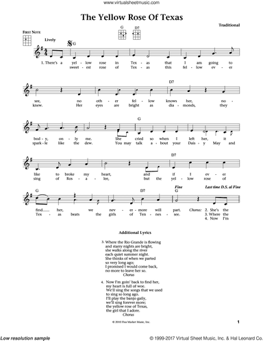 The Yellow Rose Of Texas (from The Daily Ukulele) (arr. Liz and Jim Beloff)