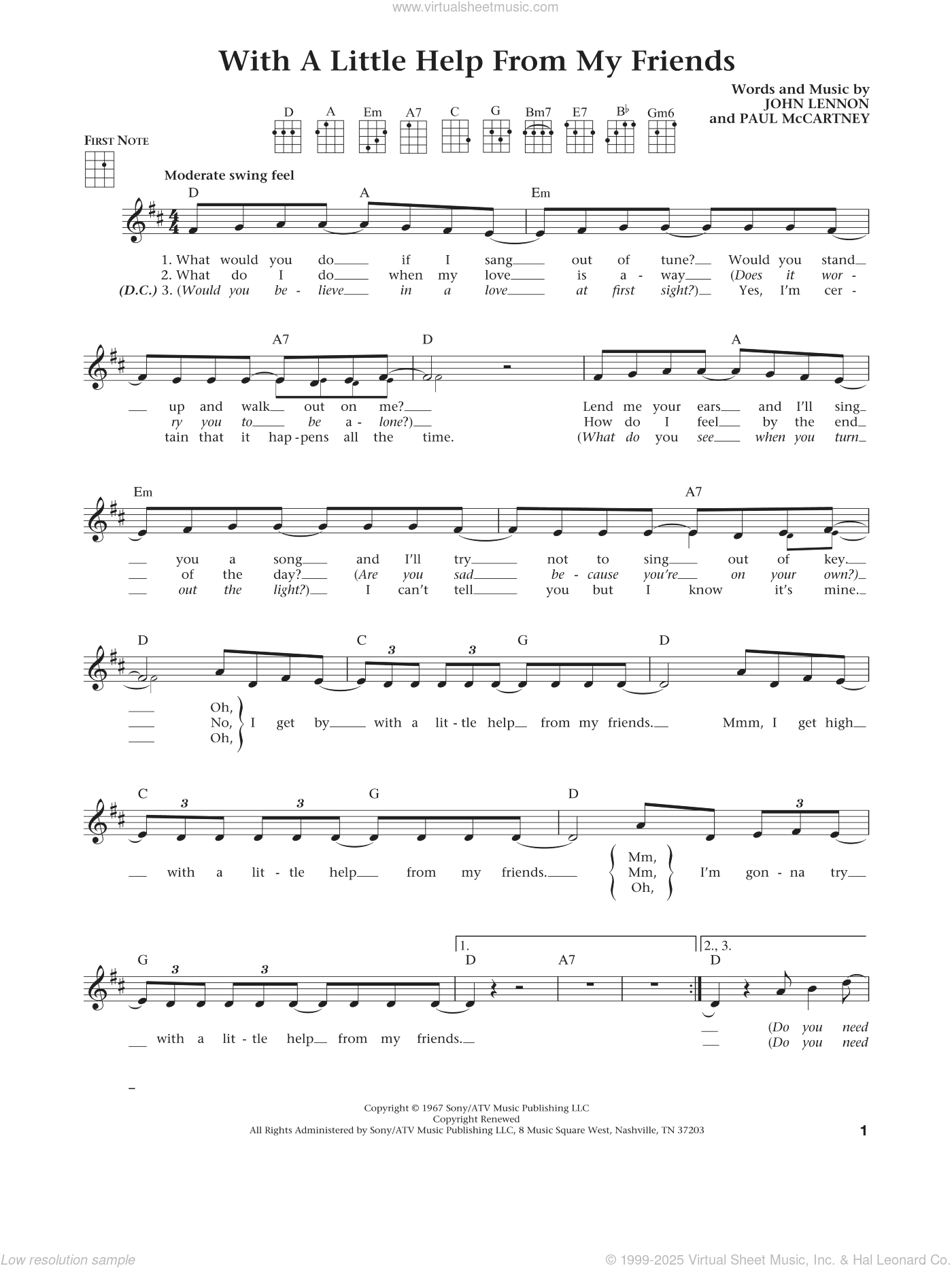 With A Little Help From My Friends (from The Daily Ukulele) (arr. Liz and Jim Beloff)